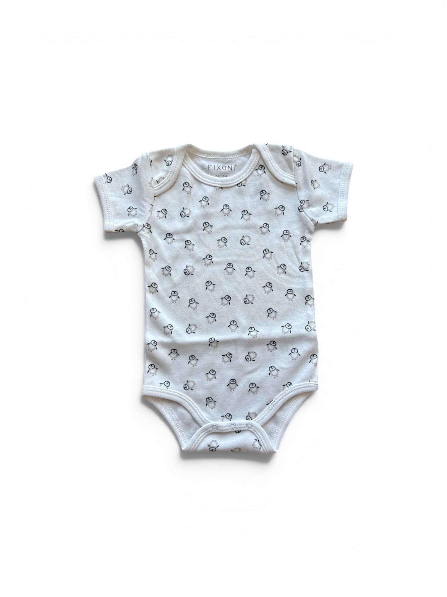 Fixoni Body SS - Hvid  m. Pingvin print