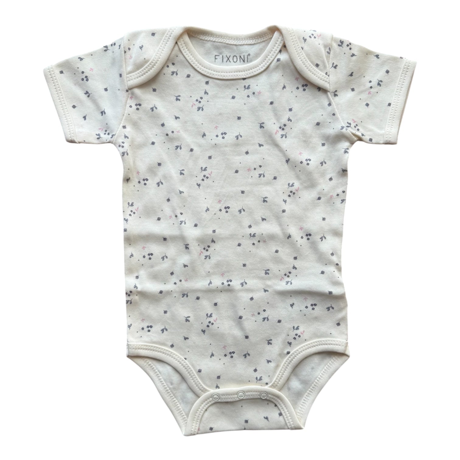 Fixoni Body SS - Creme hvid m. blomster Print