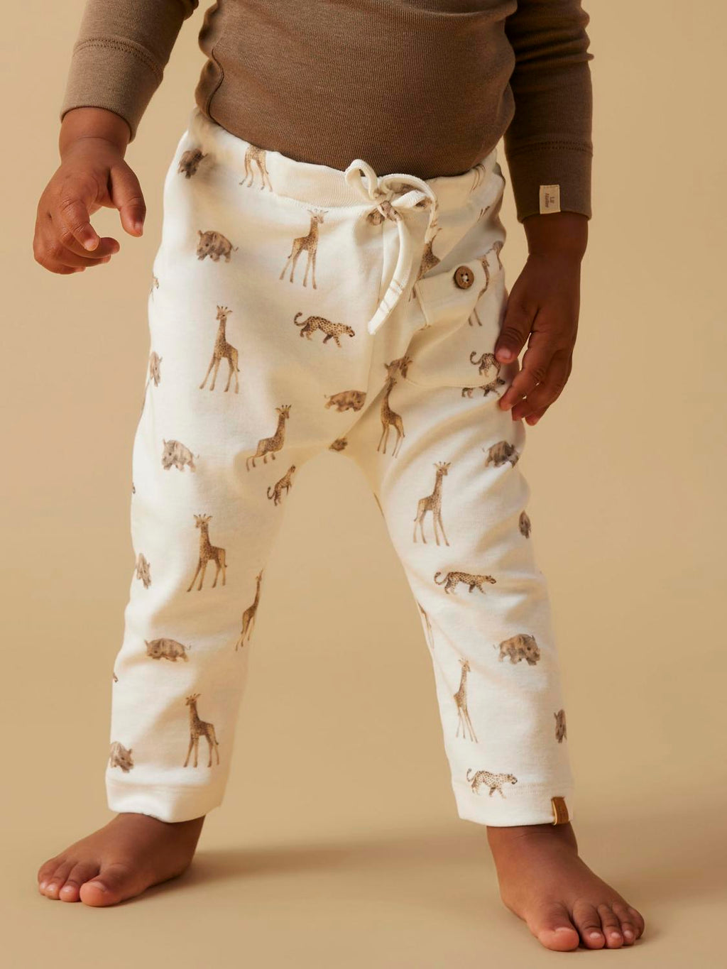 Lil' Atelier - Bukse - Coconut Milk - ANIMALS AFRICAN