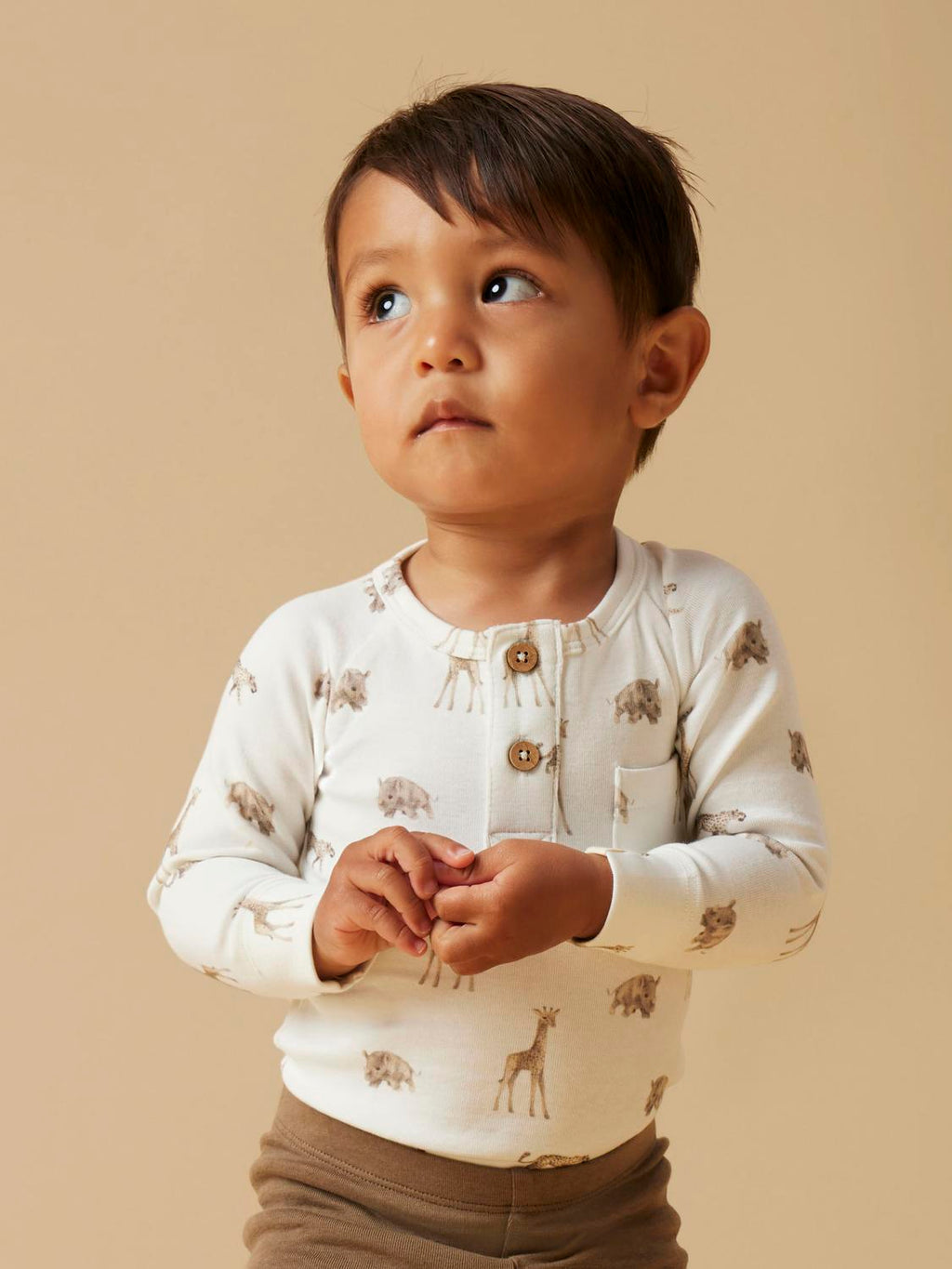 Lil' Atelier - Bodysuit - Coconut Milk - ANIMALS AFRICAN