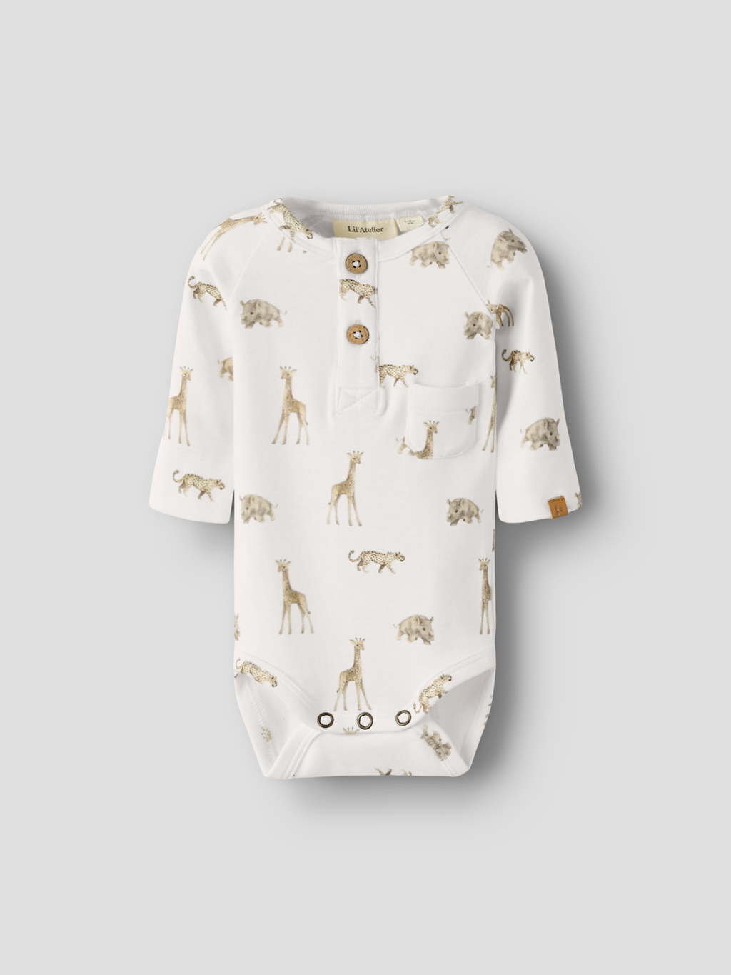 Lil' Atelier - Bodysuit - Coconut Milk - ANIMALS AFRICAN