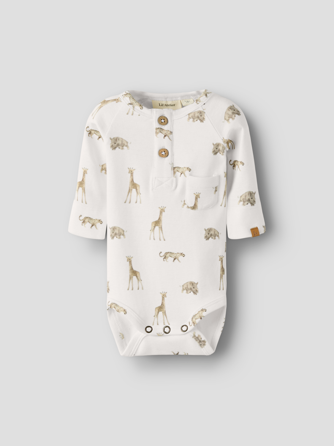 Lil' Atelier - Bodysuit - Coconut Milk - ANIMALS AFRICAN