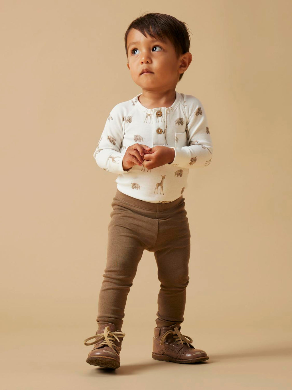 Lil' Atelier - Bodysuit - Coconut Milk - ANIMALS AFRICAN