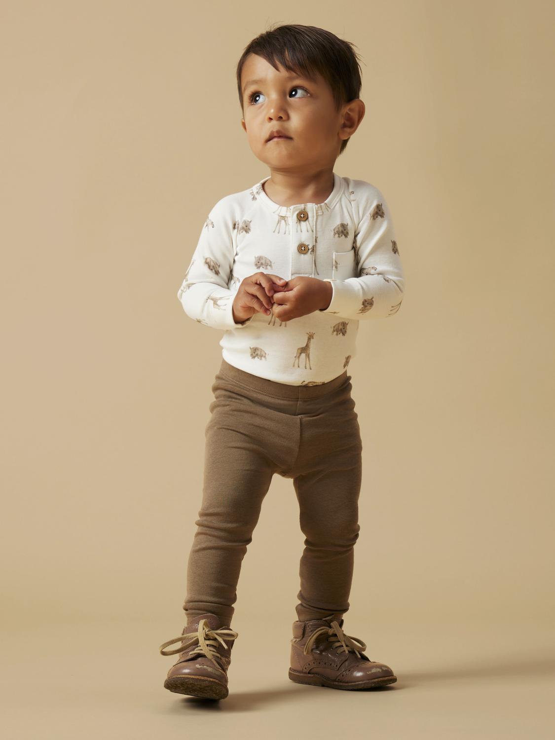 Lil' Atelier - Bodysuit - Coconut Milk - ANIMALS AFRICAN