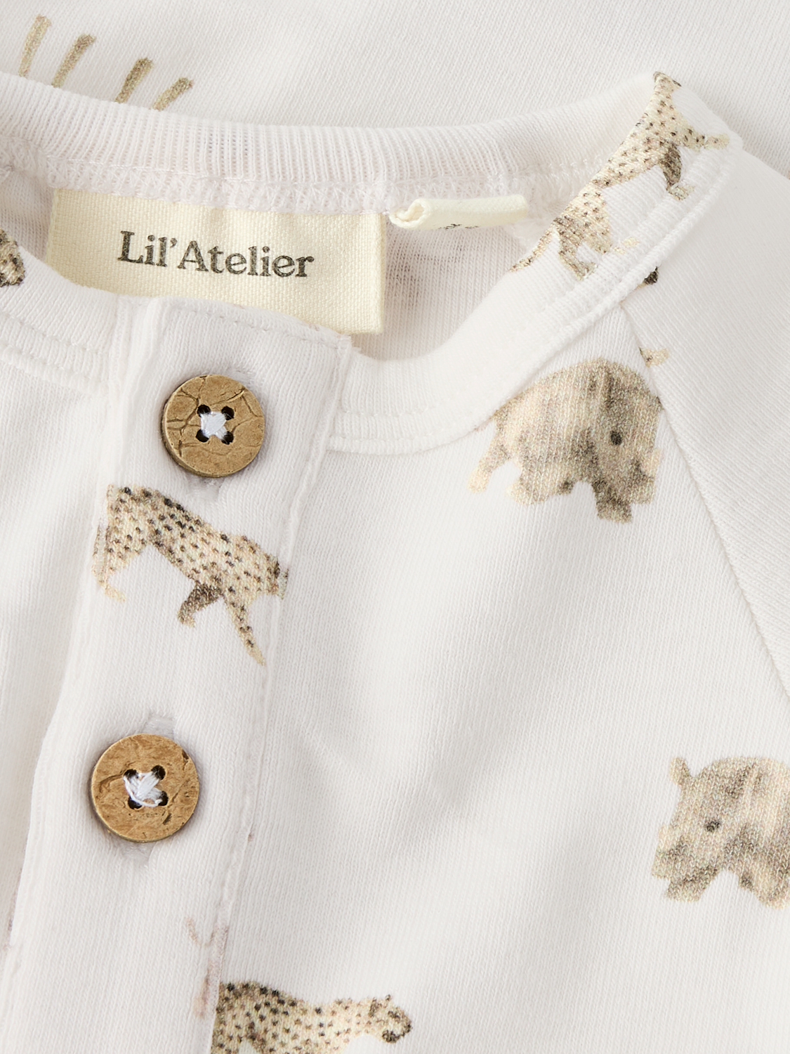 Lil' Atelier - Bodysuit - Coconut Milk - ANIMALS AFRICAN