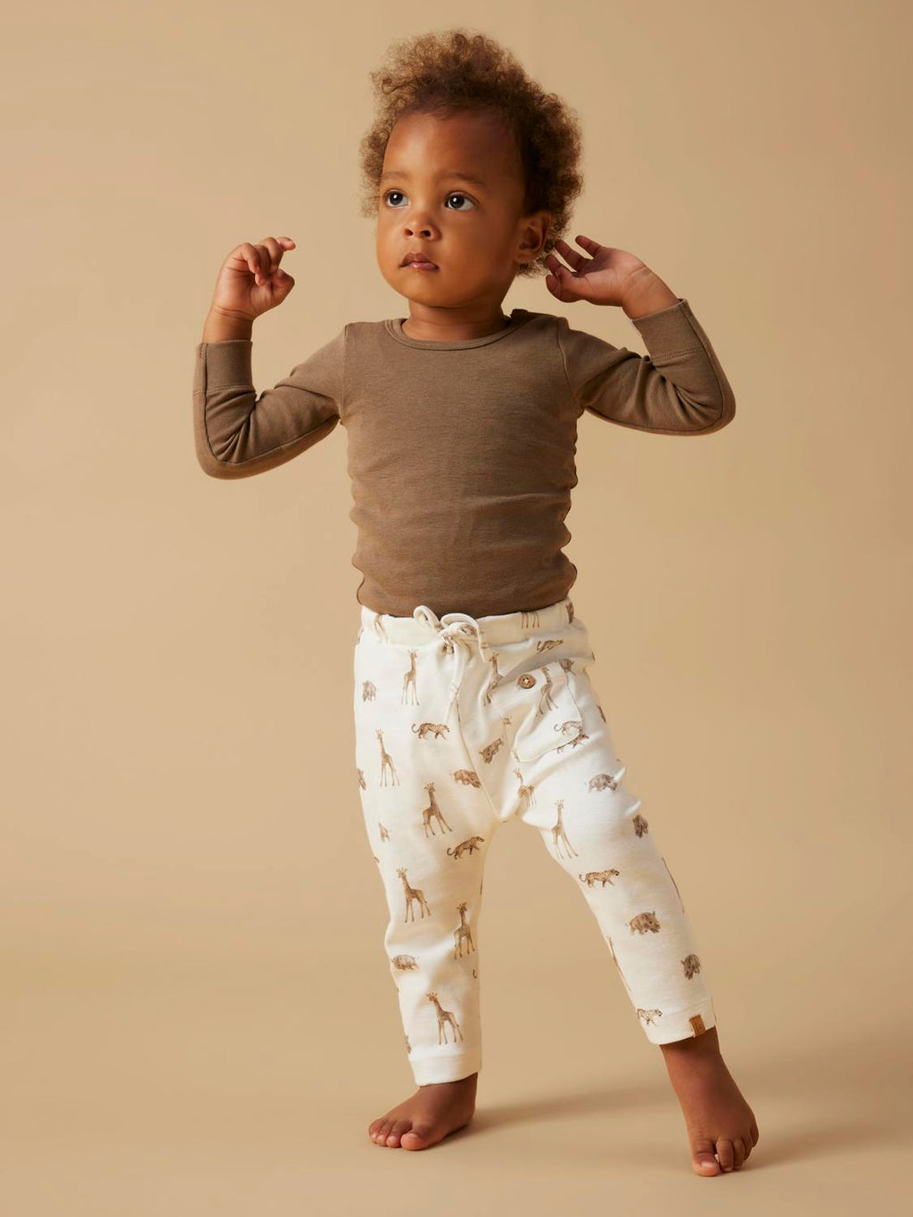 Lil' Atelier - Bukse - Coconut Milk - ANIMALS AFRICAN