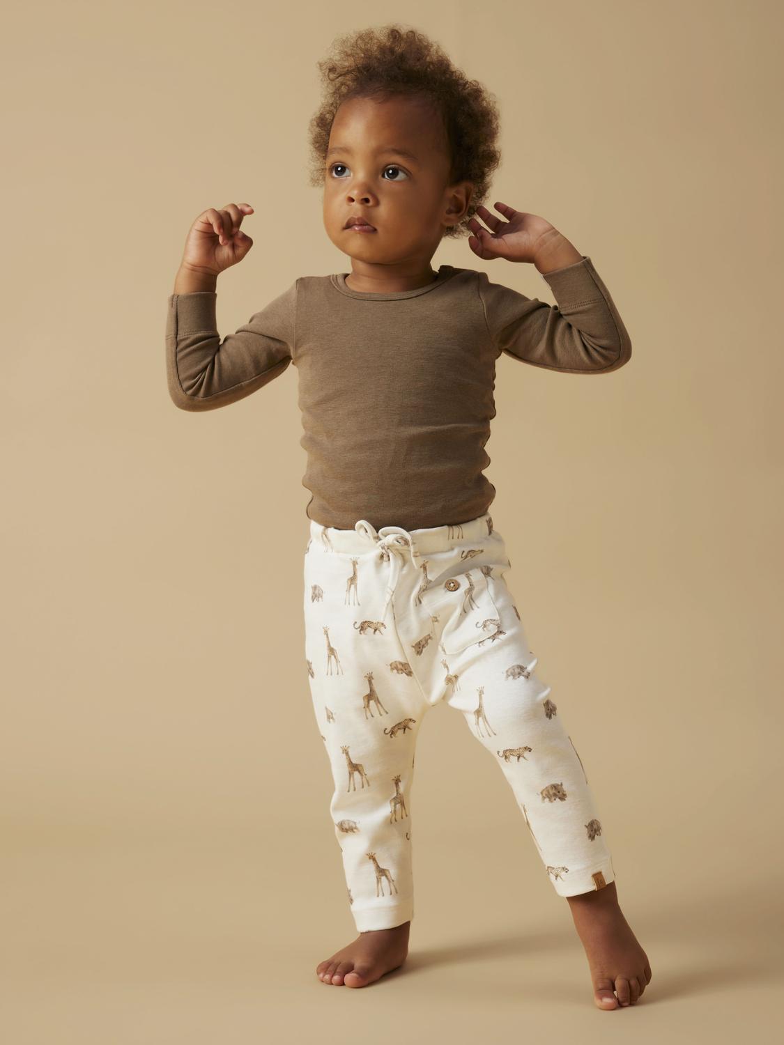 Lil' Atelier - Bukse - Coconut Milk - ANIMALS AFRICAN